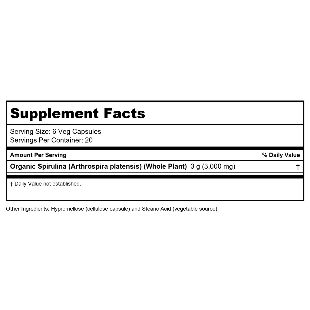 Now Foods Natural Spirulina 500 mg 120 Vcaps - 2702
