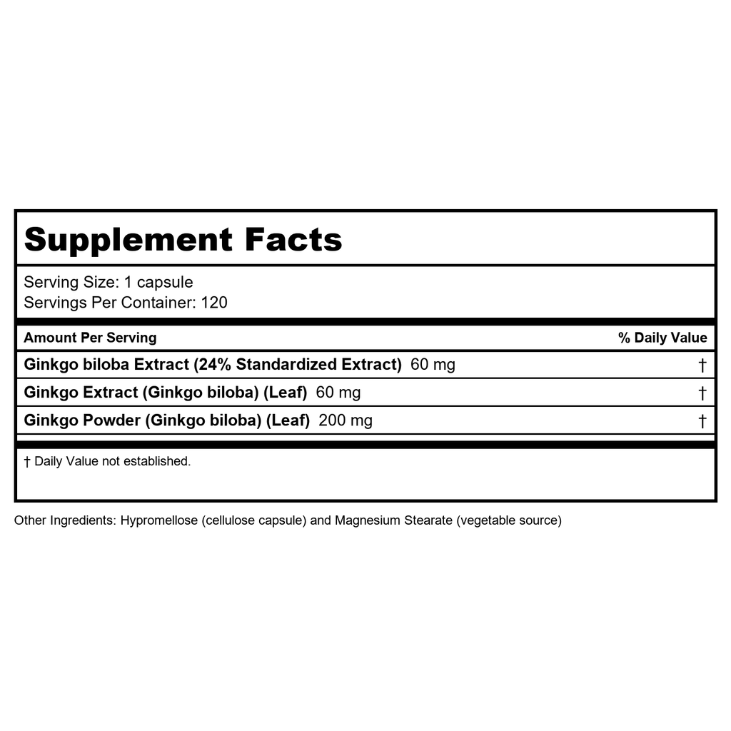 Now Foods Ginkgo Biloba 60 mg 120 Vcaps - 4687