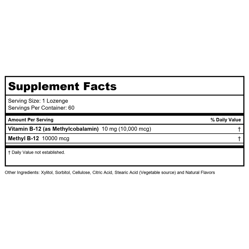 Now Foods Methyl B-12 10,000 mcg 60 Lozenges - 0501