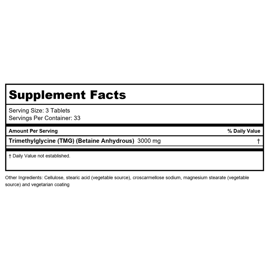 Now Foods TMG Trimethylglycine 1,000 mg 100 Tablets - 0494