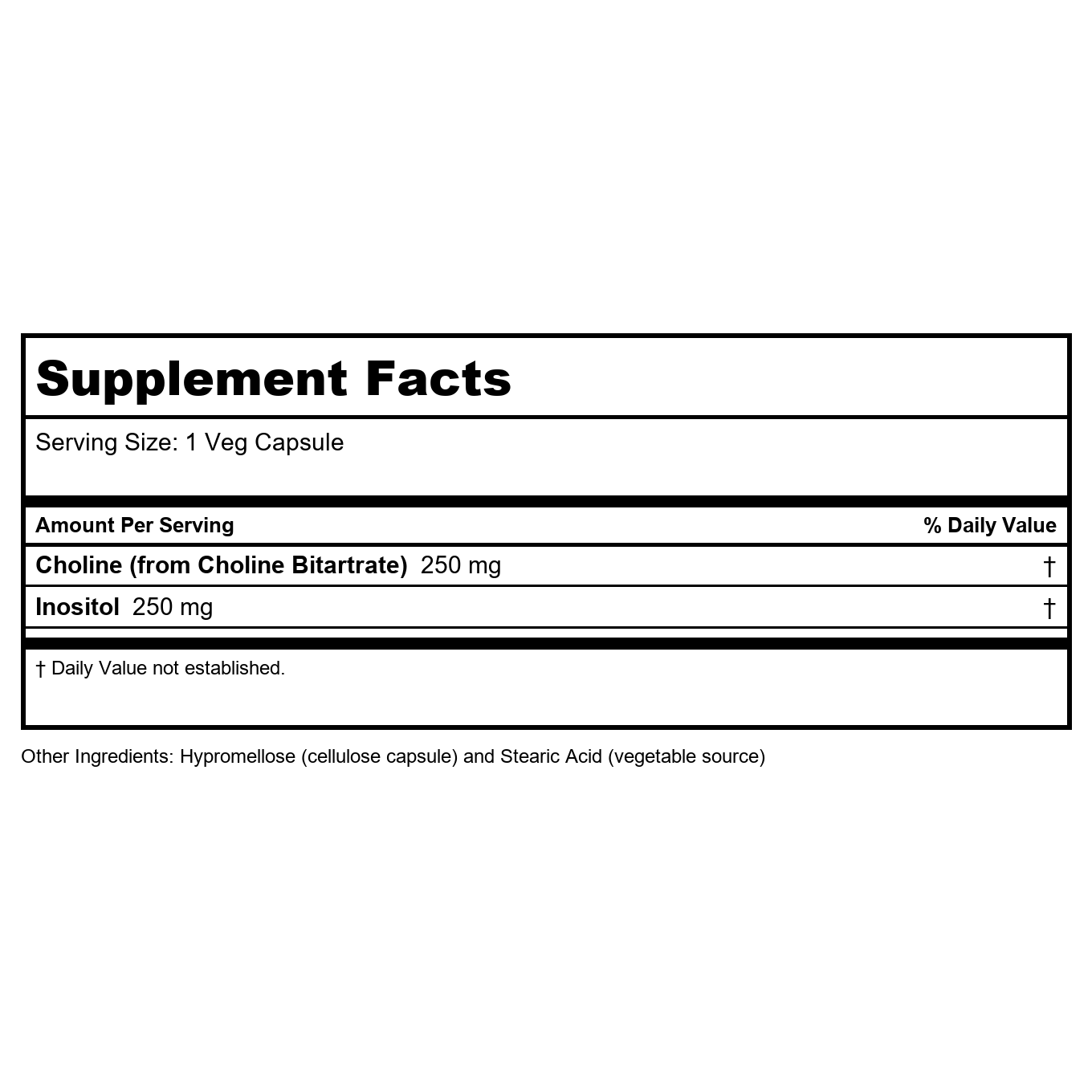 Now Foods Choline & Inositol 500 mg 100 Vcaps - 0470