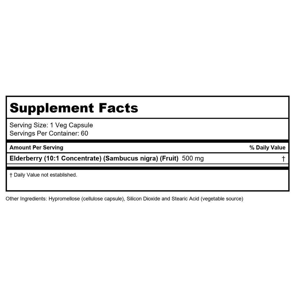 Now Foods Elderberry 500 mg 60 Vcaps - 4667
