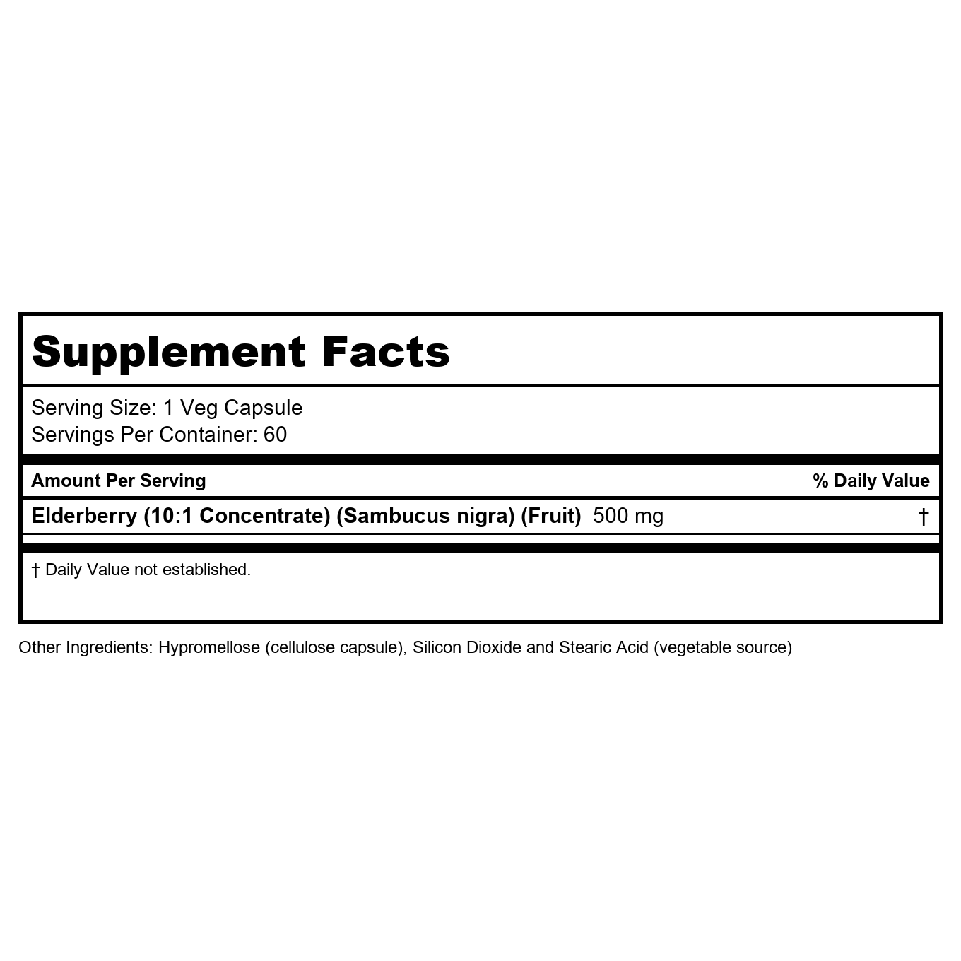 Now Foods Elderberry 500 mg 60 Vcaps - 4667