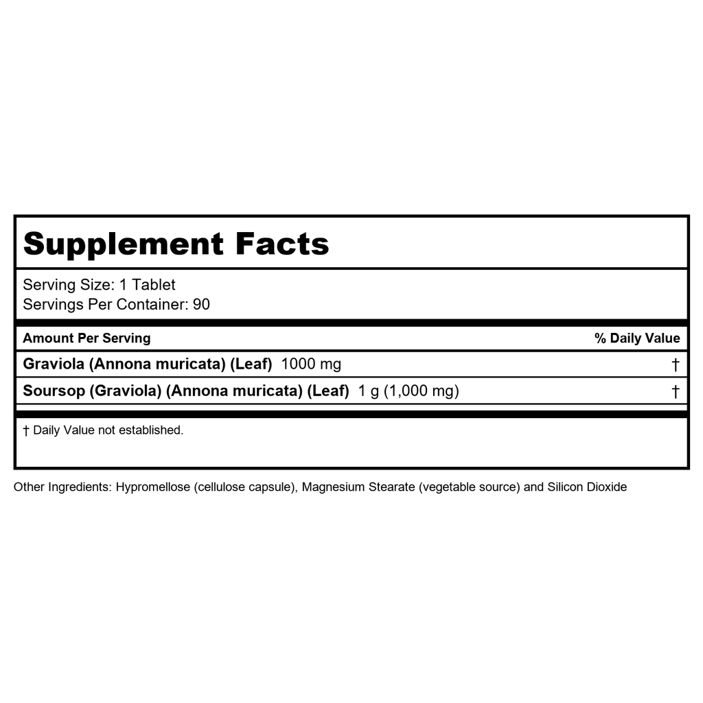 Now Foods Graviola 1000 mg Double Strength 90 Tablets