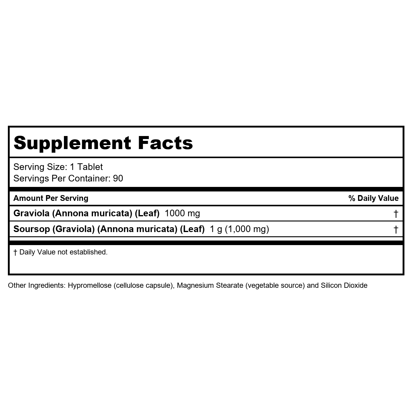 Now Foods Graviola 1000 mg Double Strength 90 Tablets