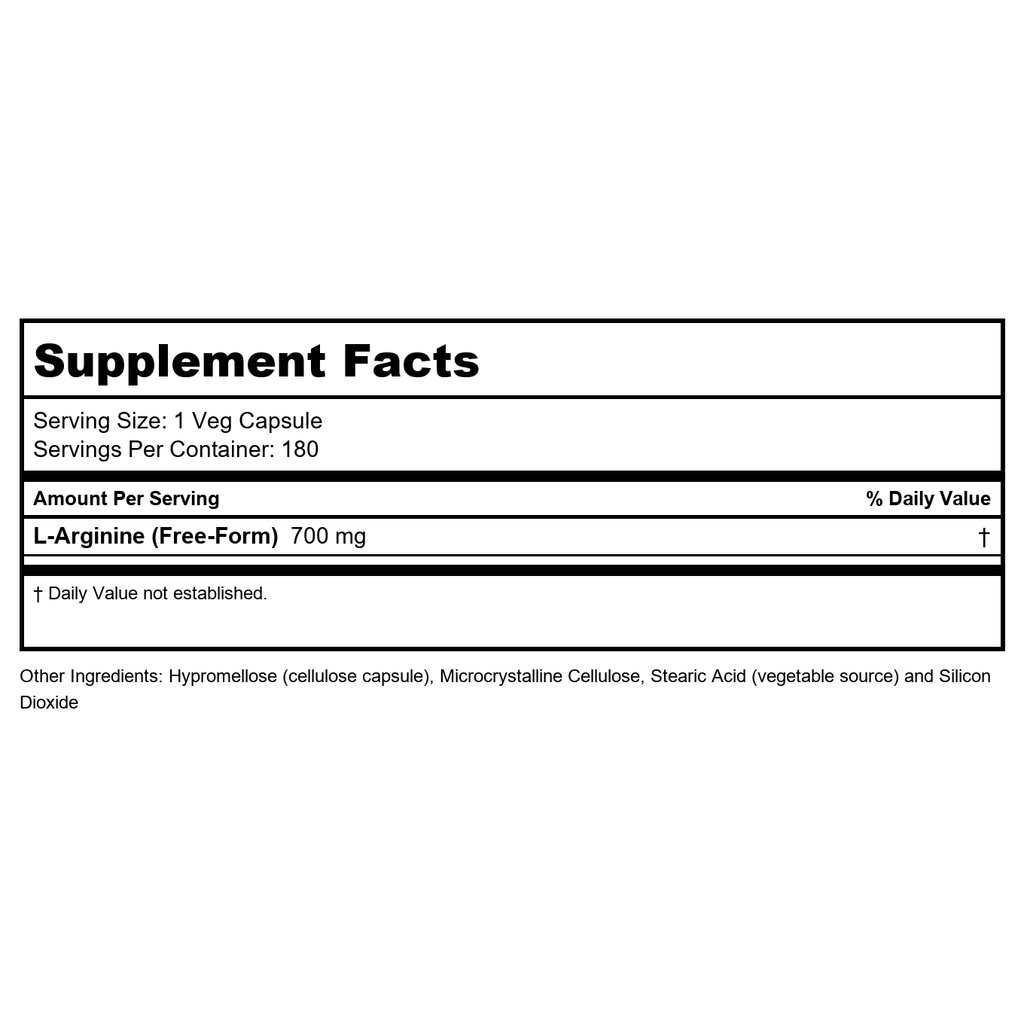 Now Foods L-Arginine 700 mg 180 Vcaps - 0033