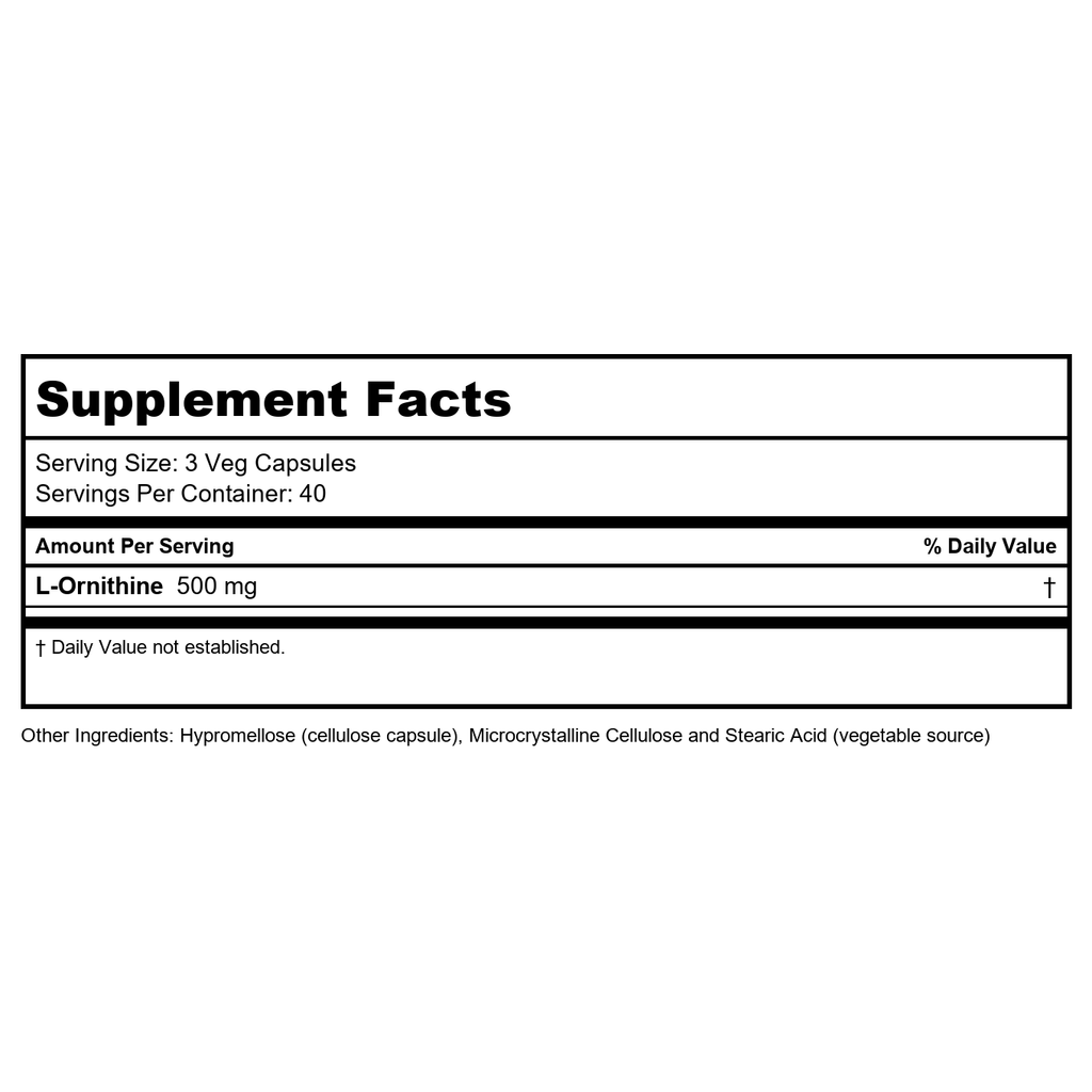 Now Foods L-Ornithine 500 mg 120 Vcaps - 0122