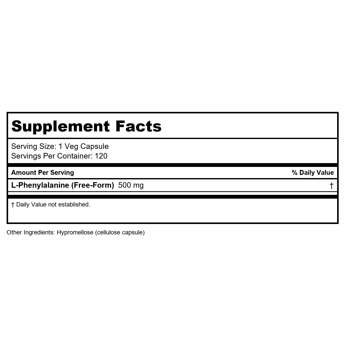 Now Foods L-Phenylalanine 500 mg 120 Vcaps - 0132