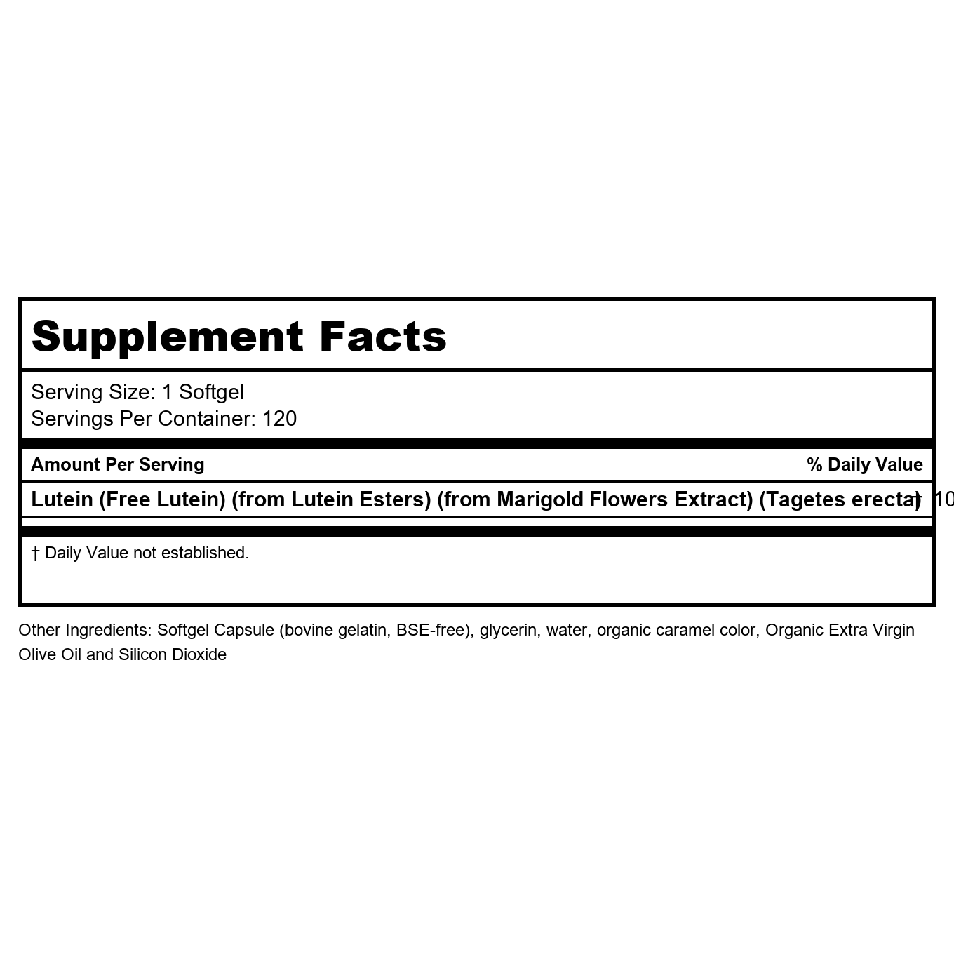 Now Foods Lutein 10 mg 120 Softgels - 3057