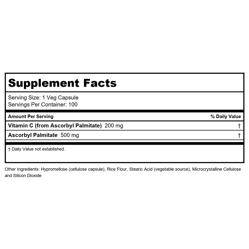 Now Foods Ascorbyl Palmitate 500 mg 100 Vcaps - 0608