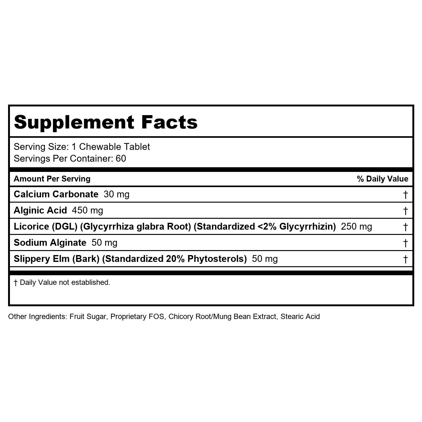 Rx Vitamins Acid Block 60 Chewable Tabltet