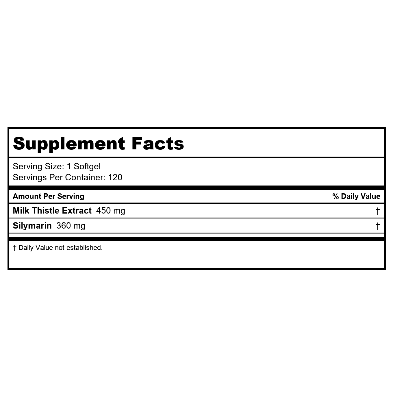 Now Foods Silymarin Milk Thistle Extract Extra Strength 450 mg 120 Softgels - 4785