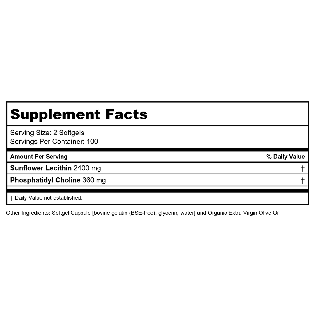 Now Foods Sunflower Lecithin 1200 mg Soy-Free 200 Sofgels - 2313