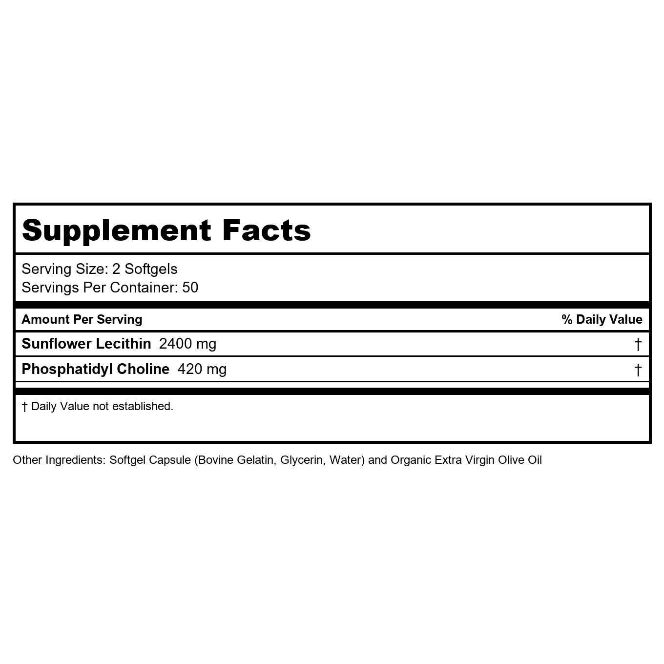 Now Foods Sunflower Lecithin 1200 mg Soy-Free 100 Sofgels - 2311