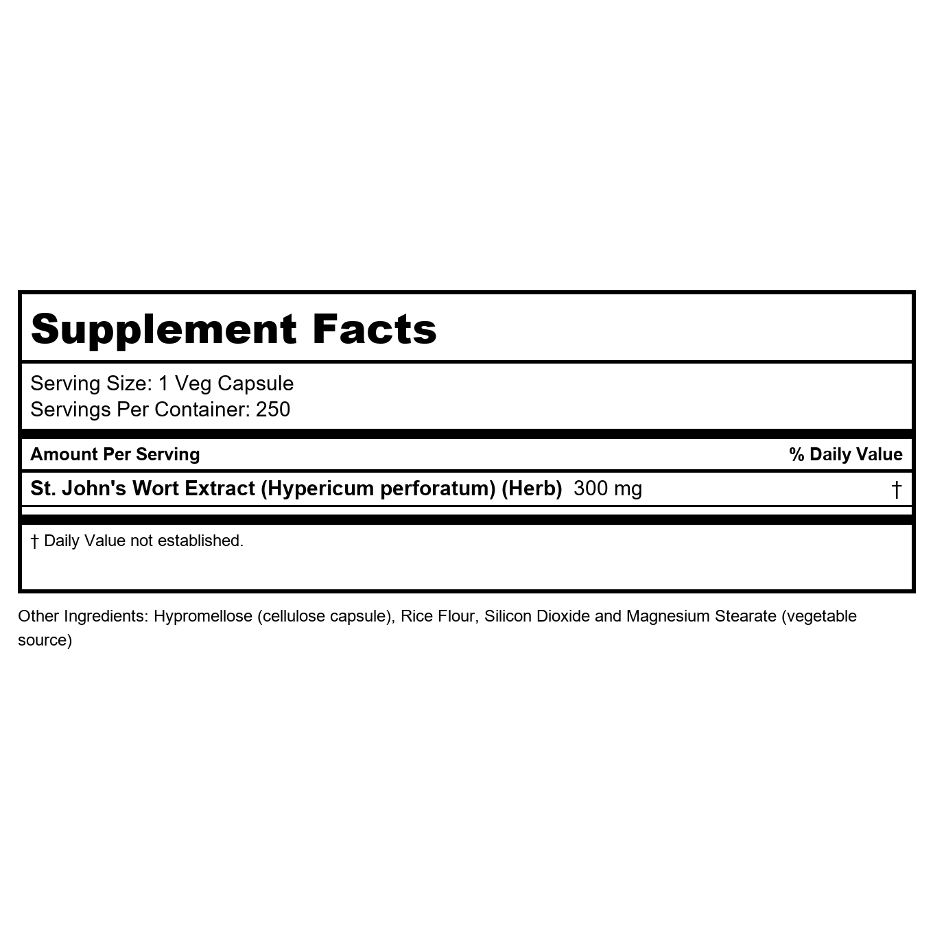 Now Foods St. John's Wort 300 mg 250 Vcaps - 4761