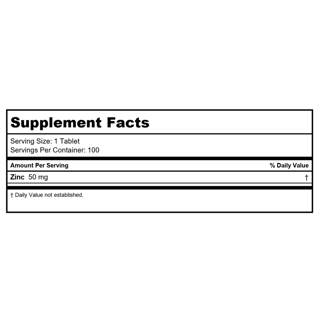Now Foods Zinc 50mg 100 Tablets - 1520 - 2 Pack