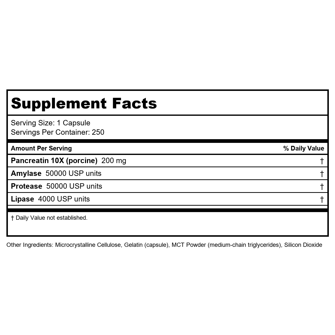 Now Foods Pancreatin 2000 250 Capsules - 2946