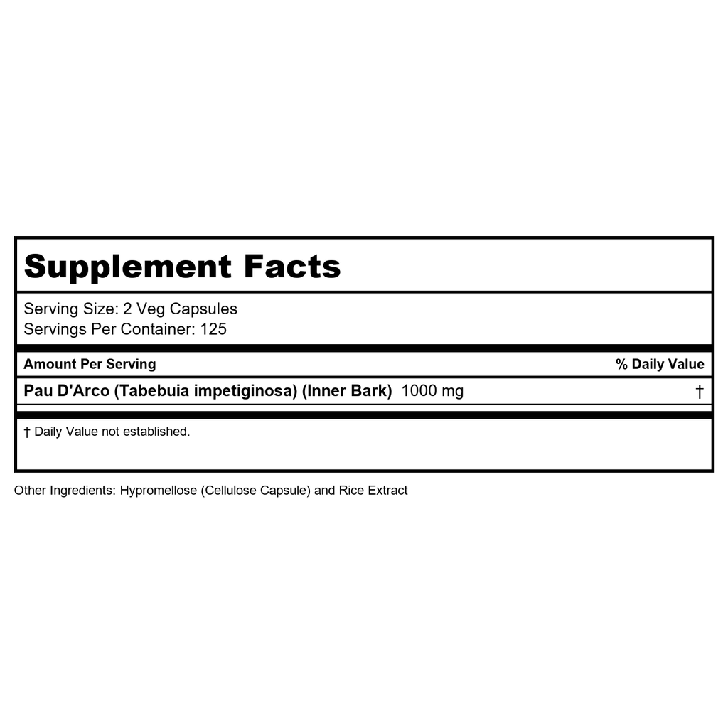 Now Foods Pau D'Arco 500 mg 250 Vcaps - 4726