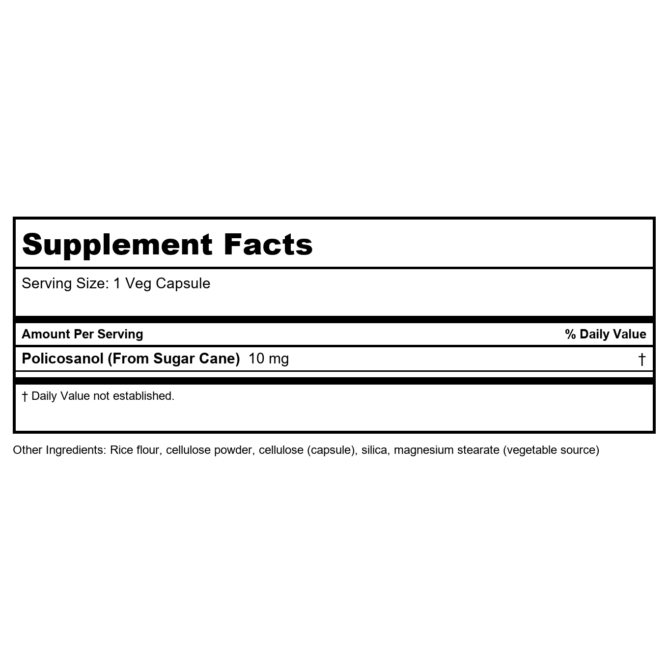 Now Foods Policosanol 10 mg 90 Vcaps - 1823