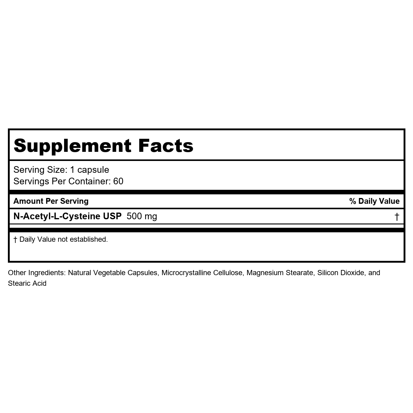 Ortho Molecular N-Acetyl Cysteine 60 Capsules