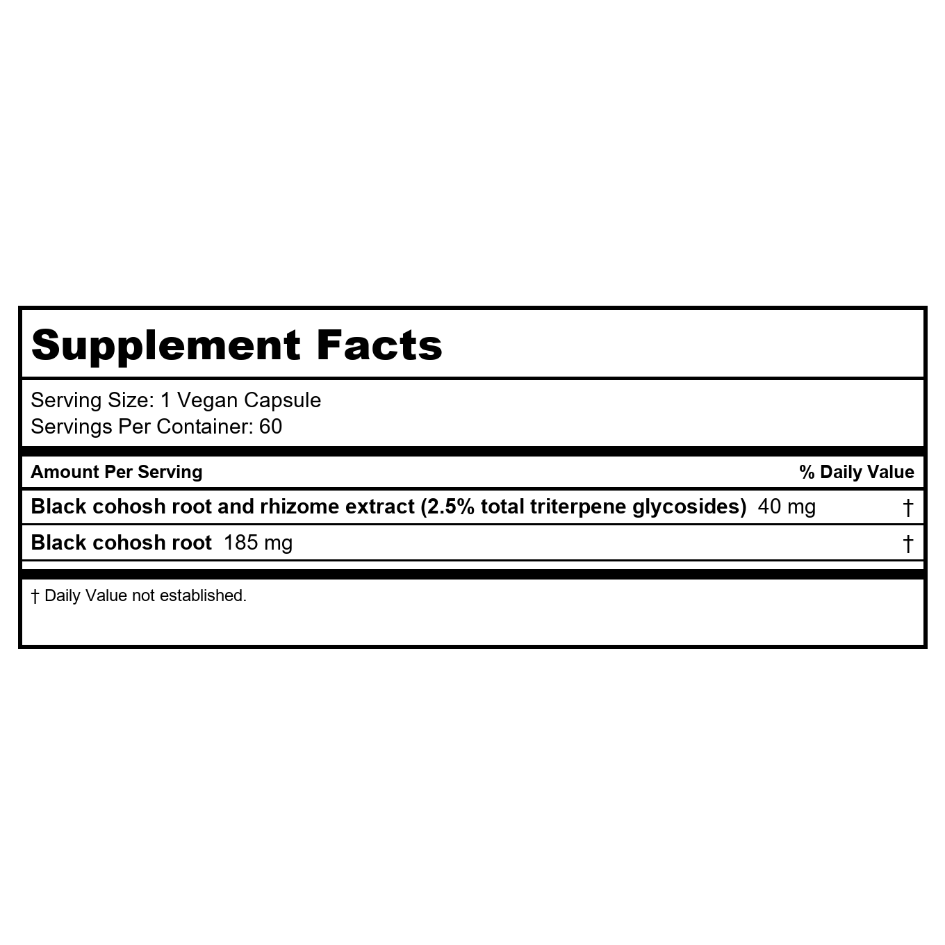 Vitanica Black Cohosh 120 Vcaps