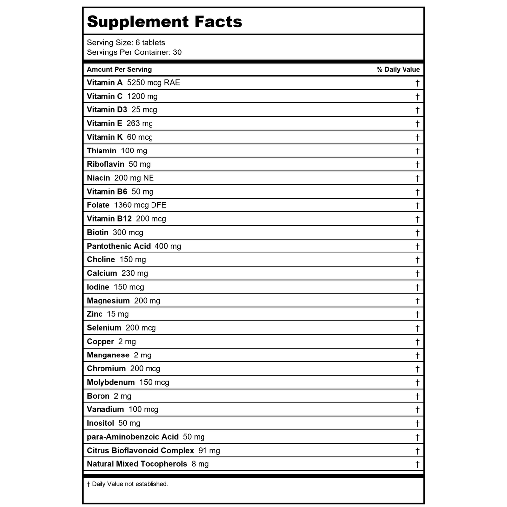Klaire Labs MultiThera 1 Iron Free 180 Tablets
