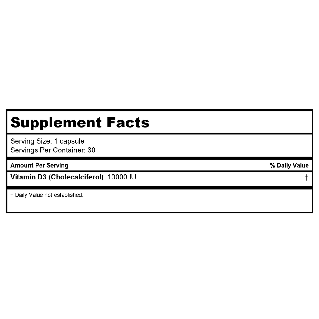 Vital Nutrients Vitamin D3 10,000 IU 60 Vcaps
