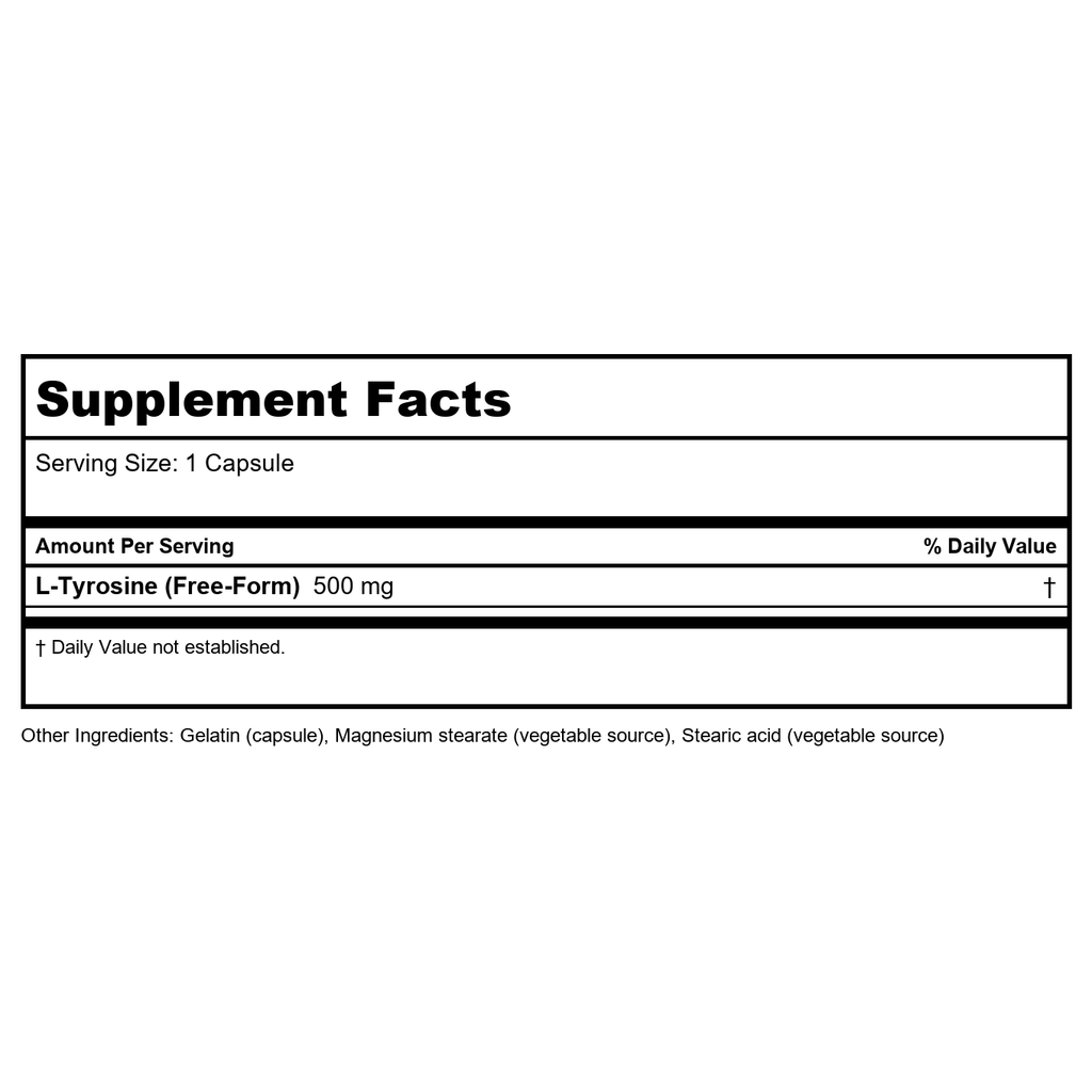 Now Foods L-Tyrosine 500 mg 120 Capsules - 0162 - 3 Pack