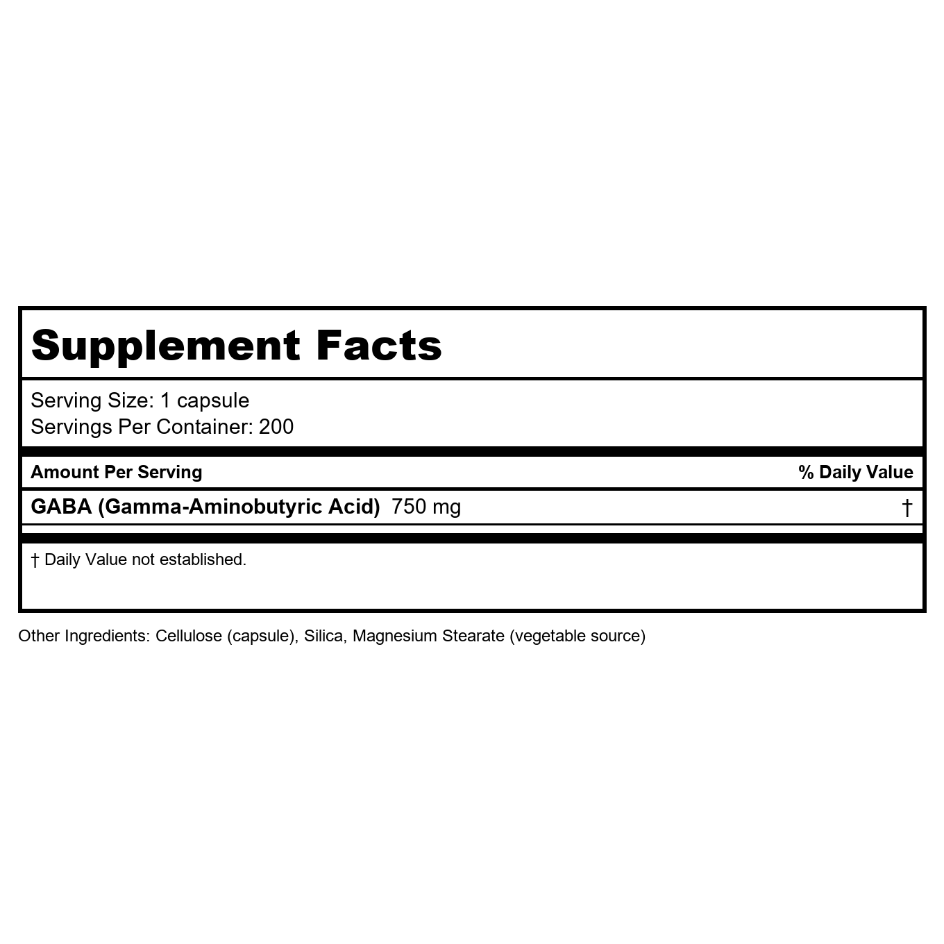 Now Foods GABA 750 mg 200 Vcaps - 0129