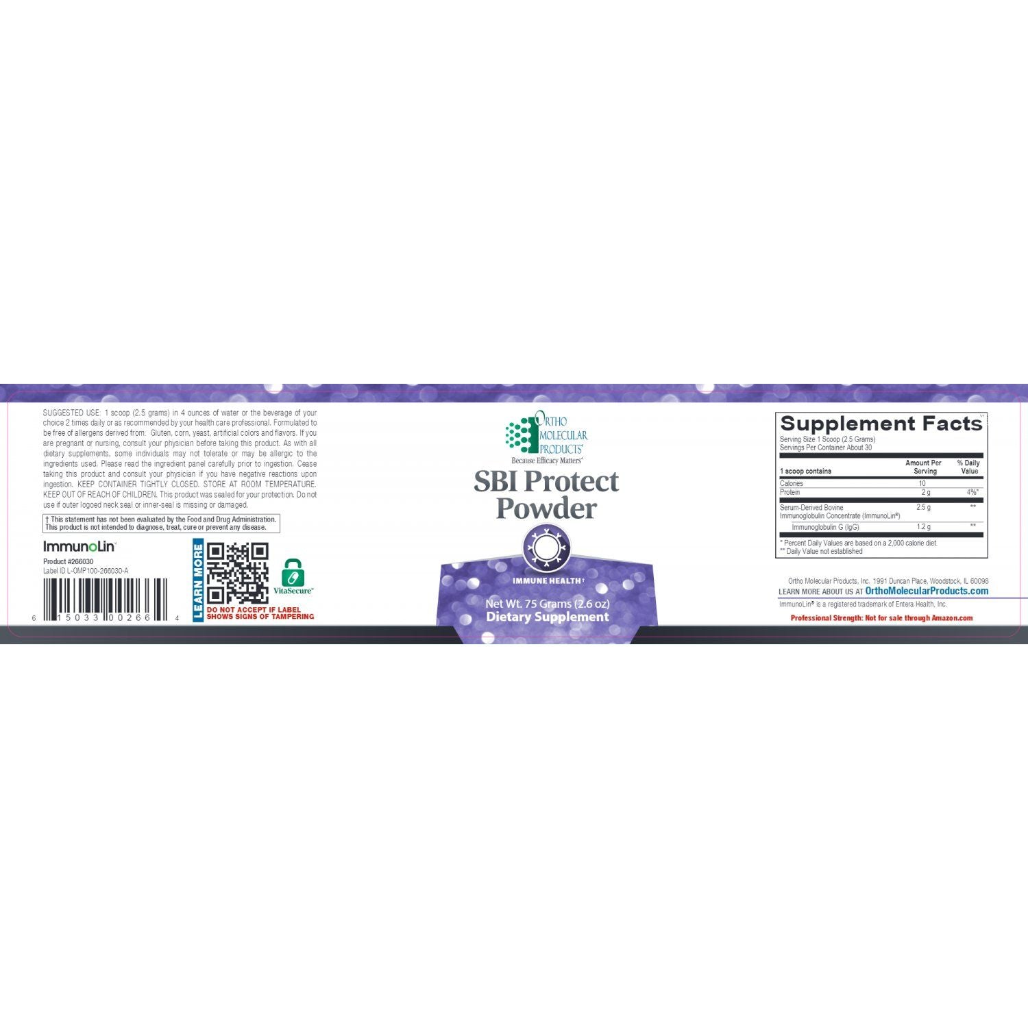Ortho Molecular SBI Protect Powder 2.6 oz