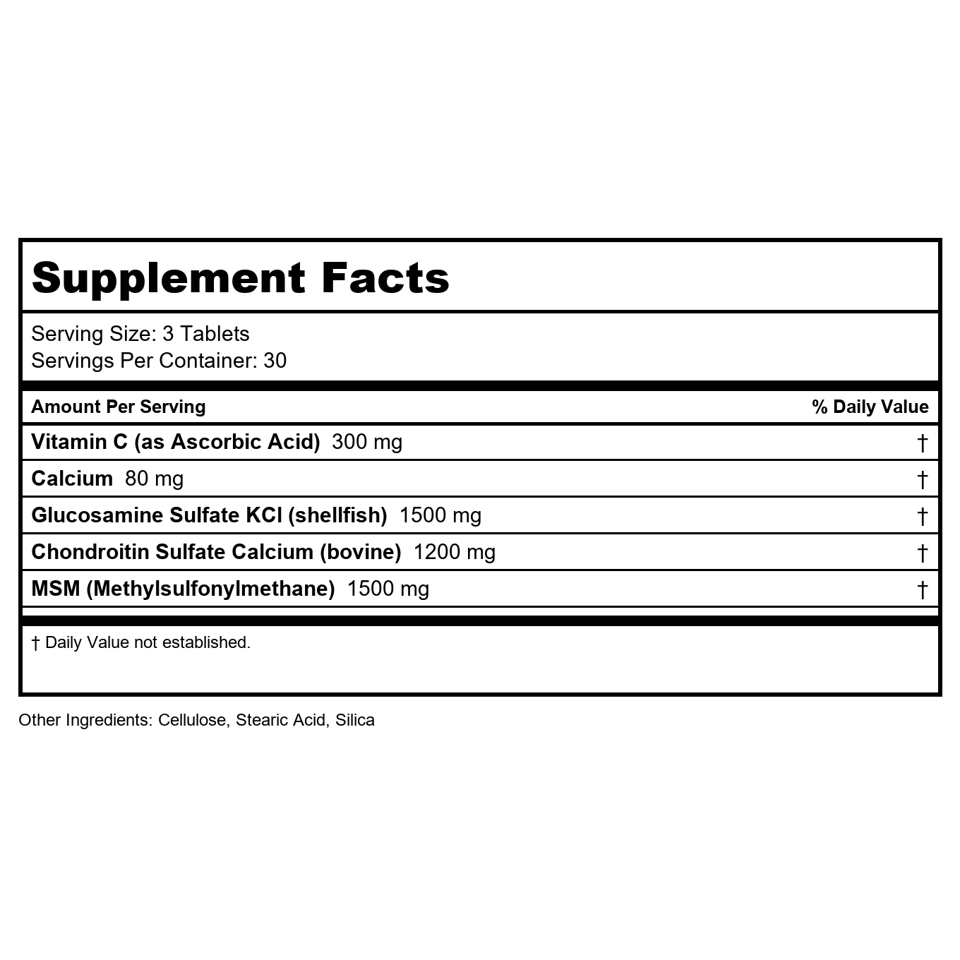 KAL MSM Glucosamine Sulfate 90 Tablets