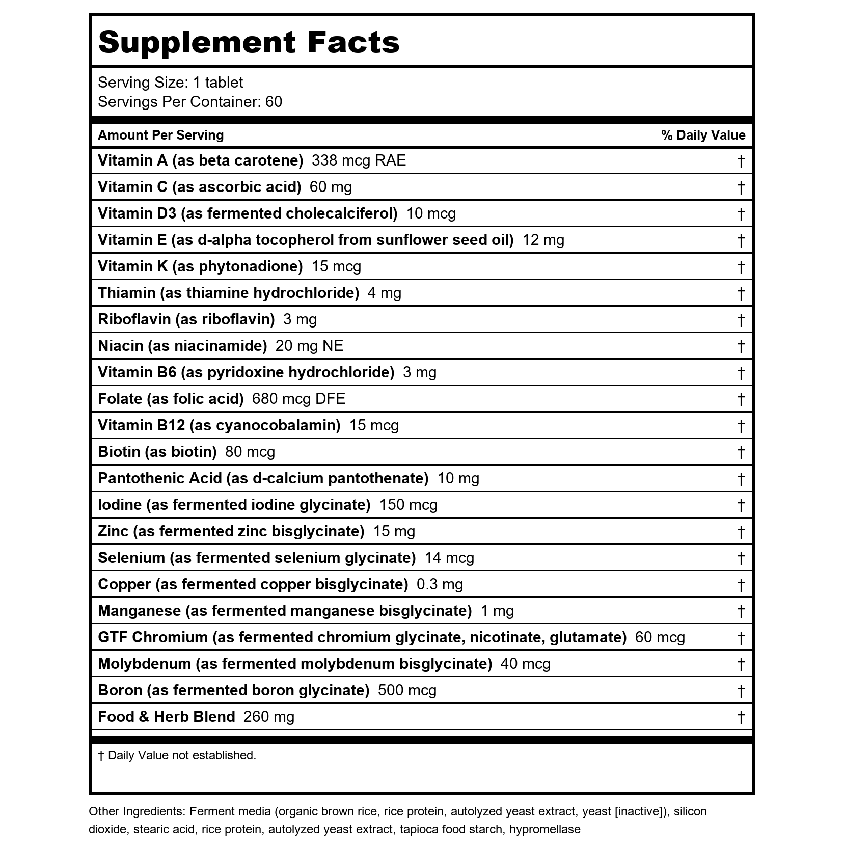 Innate Response Men Over 40 One Daily Iron Free 60 Tablets