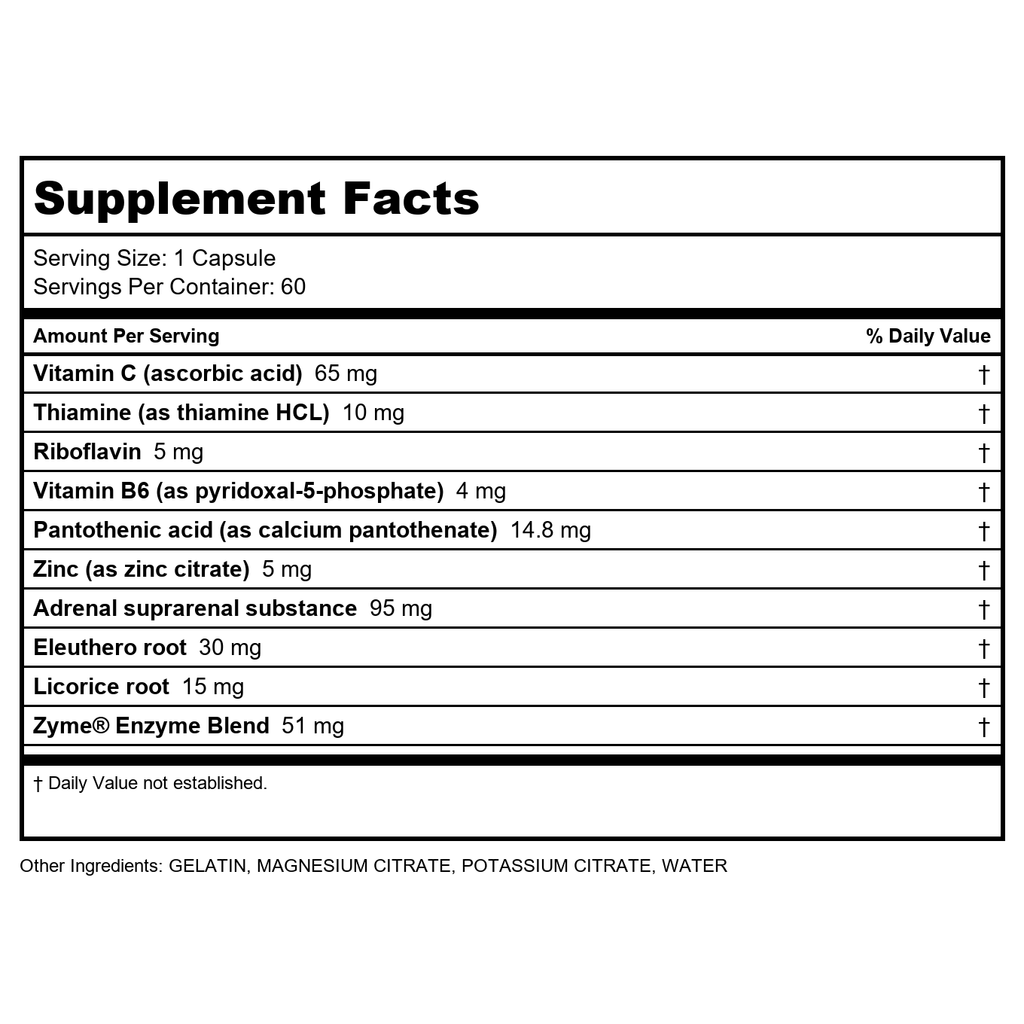Transformation Enzymes Adrenal Complex 60 Capsules