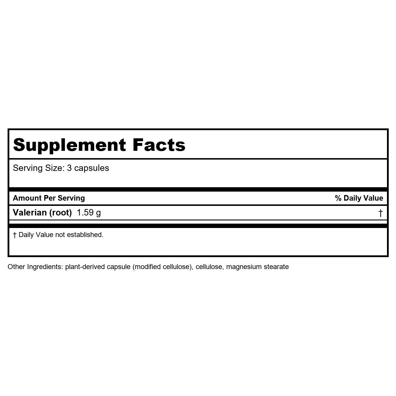 Vital Nutrients Valerian Root 625 mg 60 Vcaps