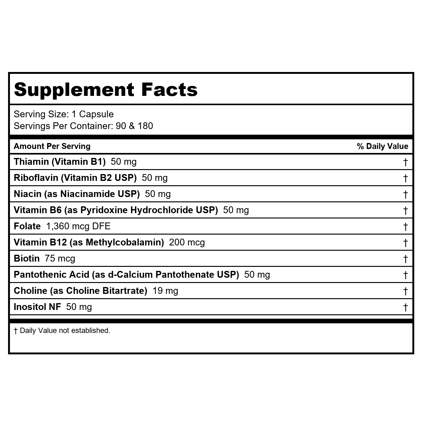 Ortho Molecular Methyl B Complex 120 Capsules