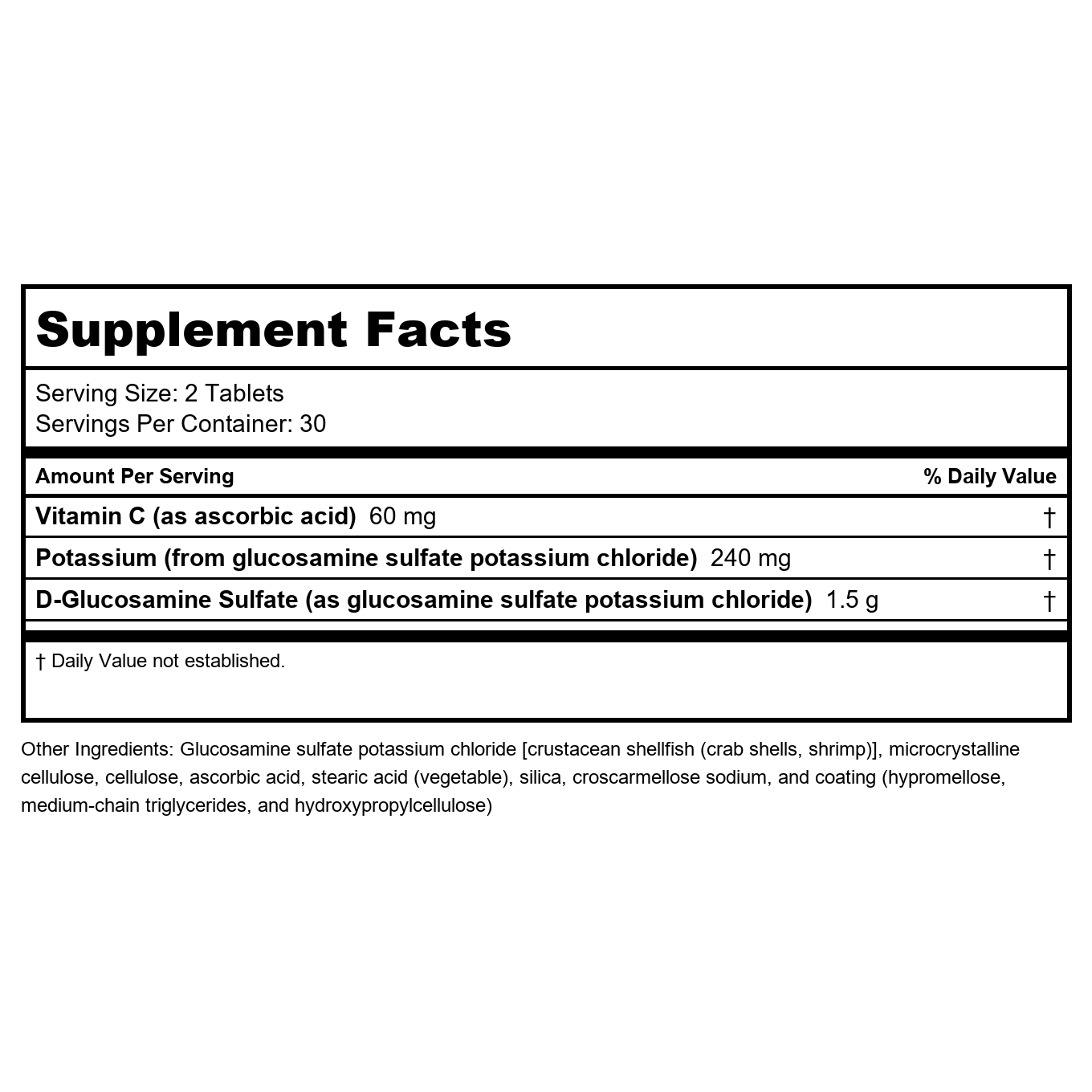 Metagenics Glucosamine Sulfate 750 60 Tablet - 2 Pack