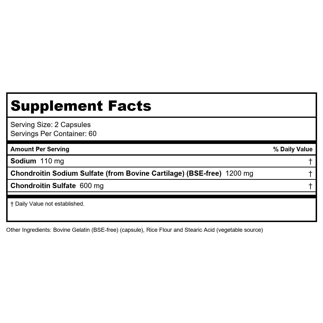 Now Foods Chondroitin Sulfate 600 mg 120 Capsules - 3226