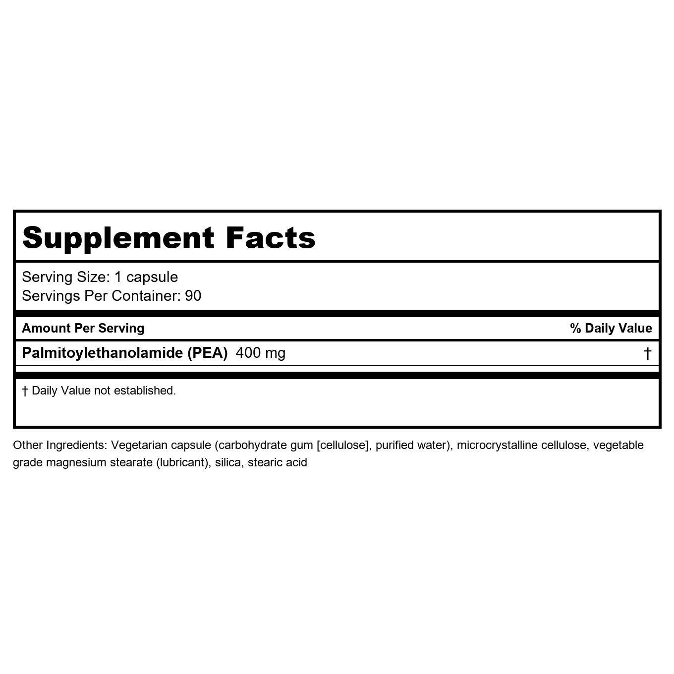 Bioclinic Naturals PEA Palmitoylethanolamide 400 mg 90 Vcaps