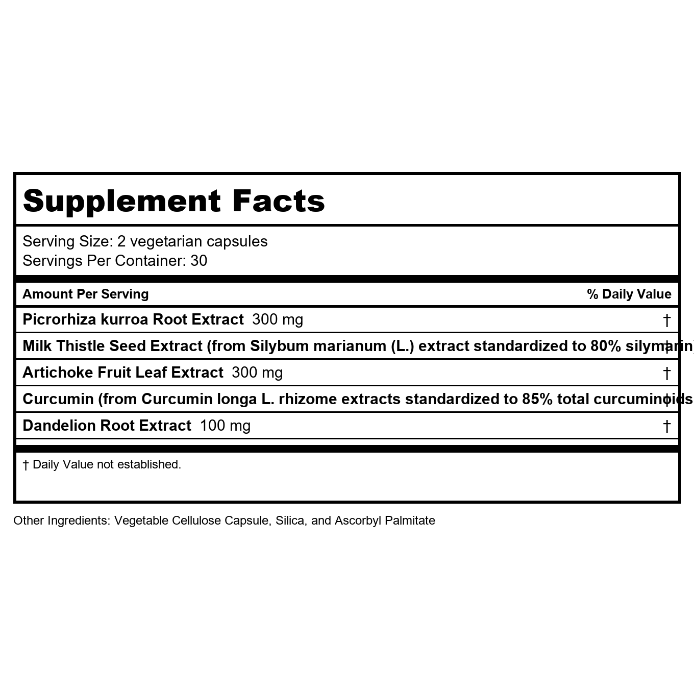 Vital Nutrients Liver Support II With Picrorhiza 60 Vcaps