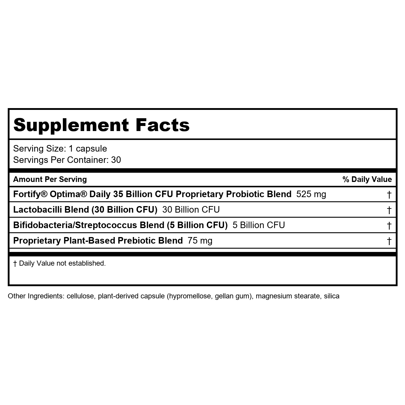Nature's Way Fortify Optima 35 Billion Probiotic + Prebiotic 30 Vcaps
