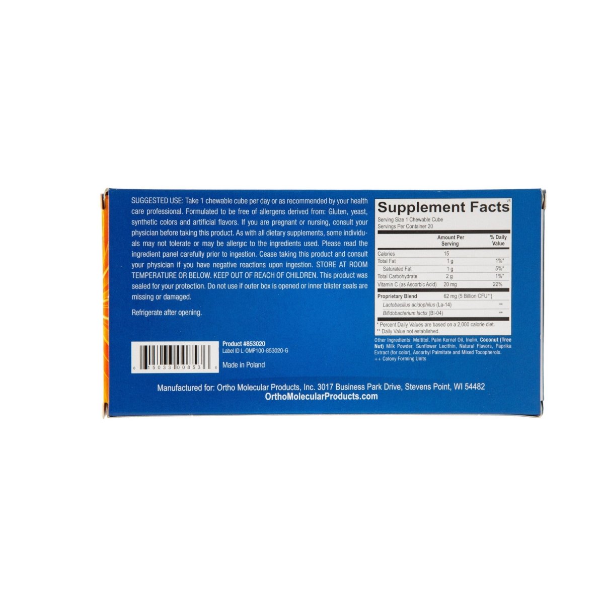 Ortho Molecular Flora Bites 20 chews