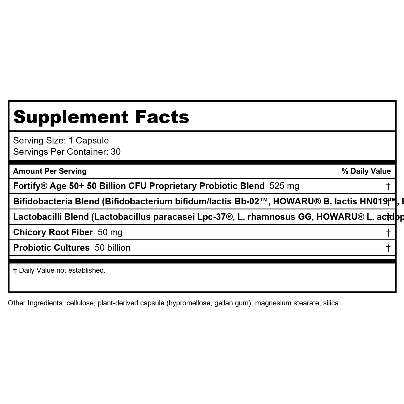 Nature's Way Fortify 50 Billion Daily Probiotic Adults 50+ 30 Capsules