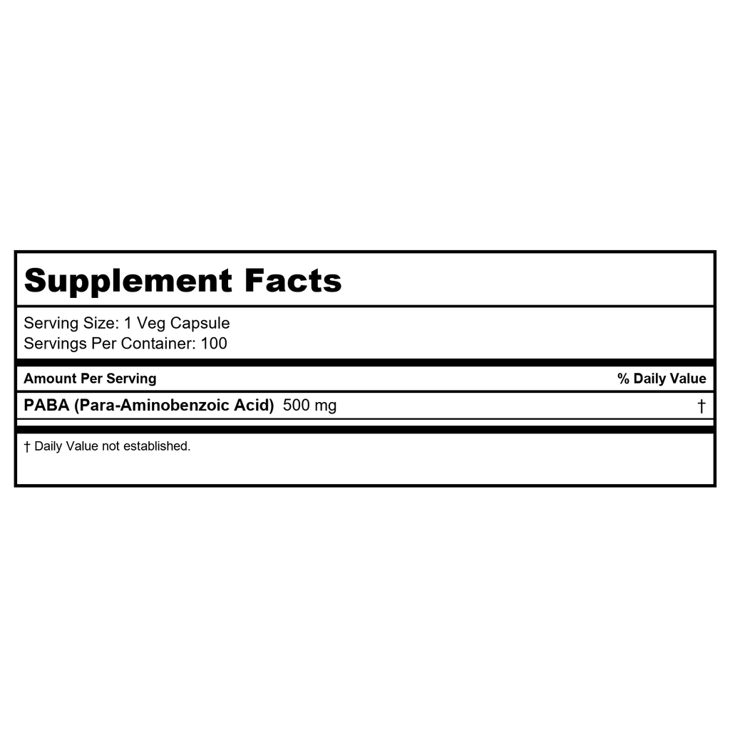 Now Foods PABA 500 mg 100 Capsules - 0485 - 3 Pack