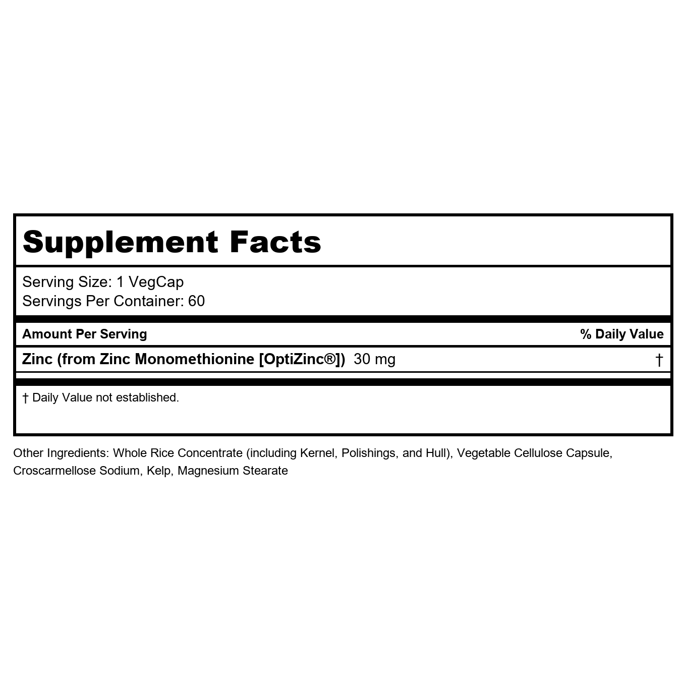 Solaray OptiZinc 30 mg 60 Vcaps - 3 Pack