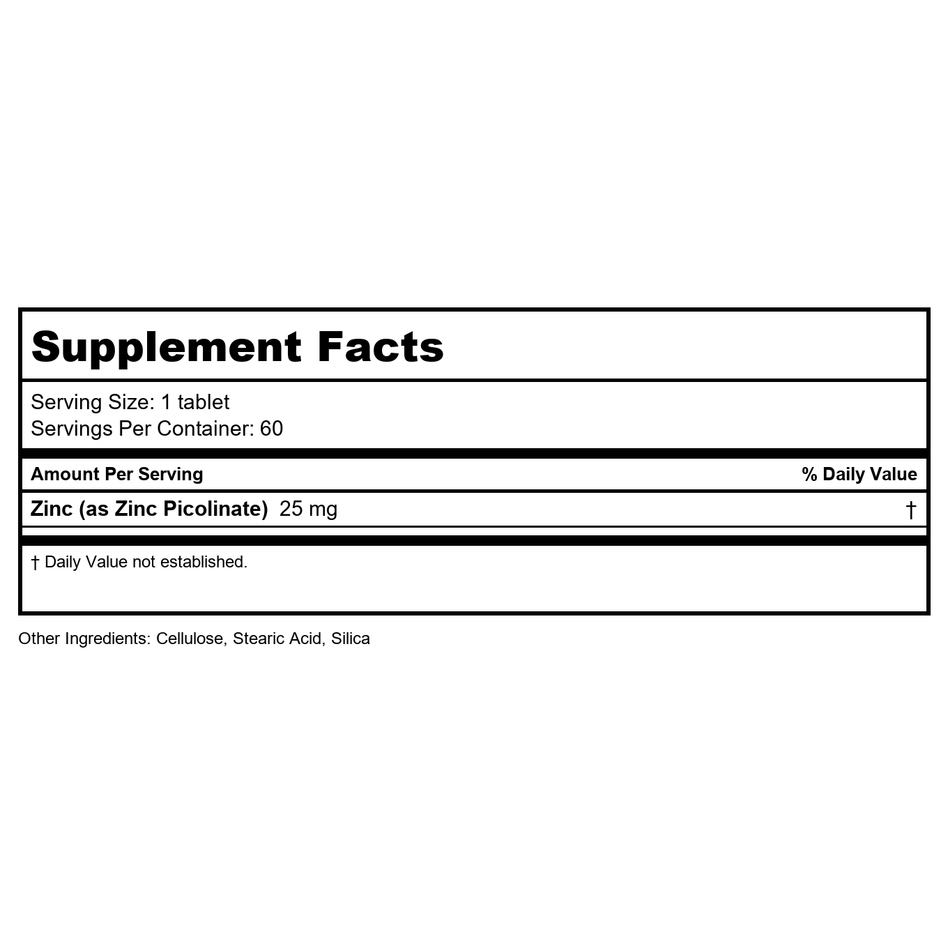 Thompson Zinc Picolinate 25mg 60 Tablets     19105