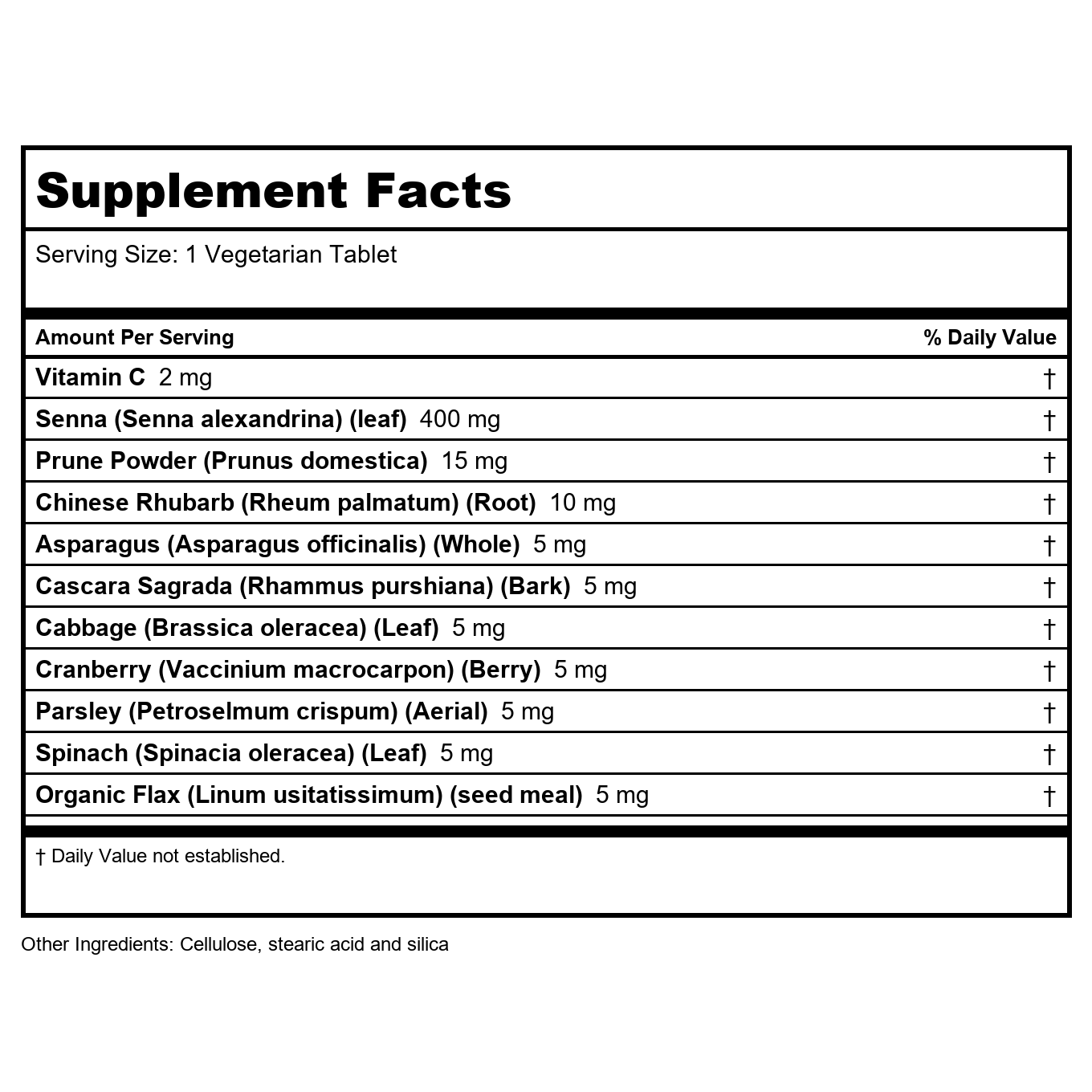 Nature's Life Herbs & Prunes 100 Vtabs    PN 00625