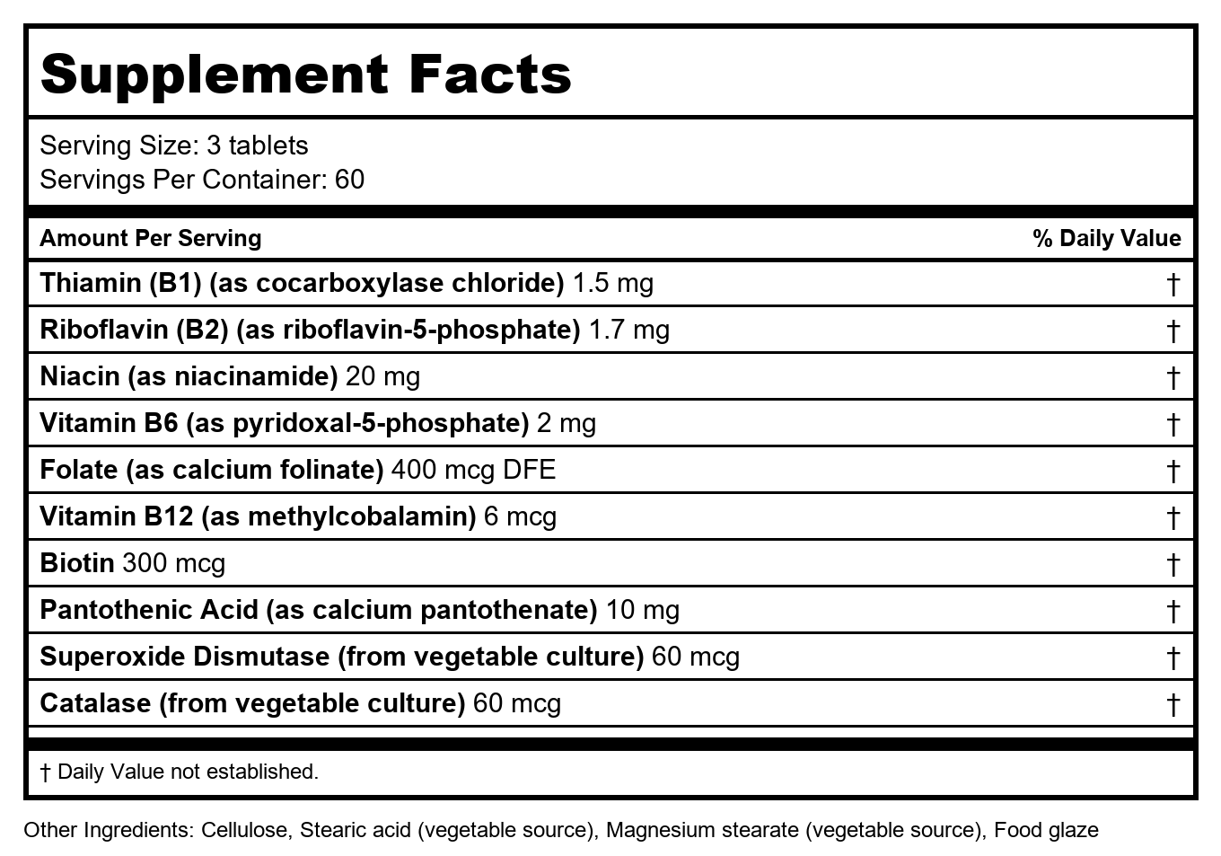 Biotics Research Bio-B 100 180 Tablets