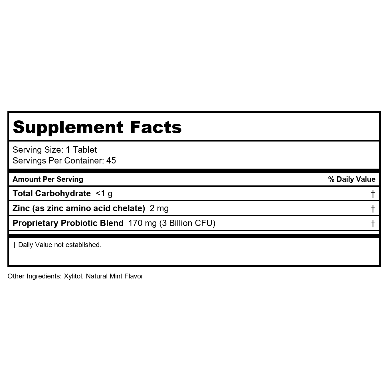 Hyperbiotics PRO-Dental Mint 45 Chewable Tablets