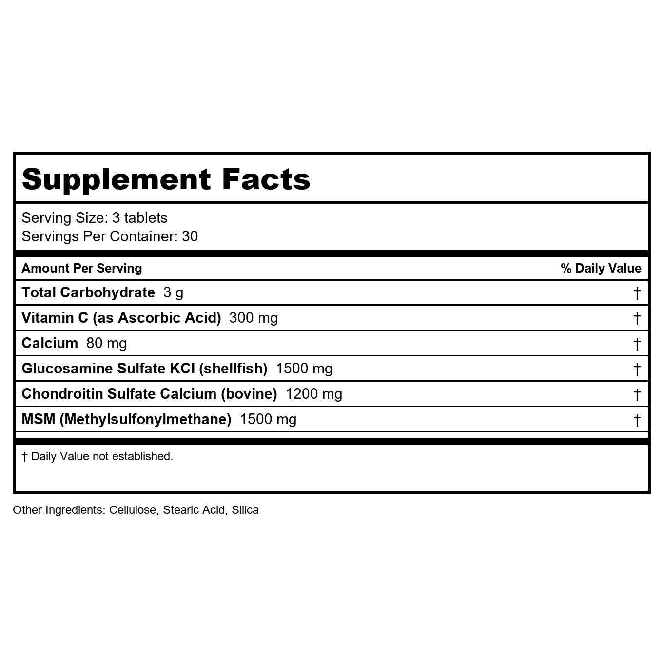 KAL Glucosamine Chondroitin MSM 60 Vcaps