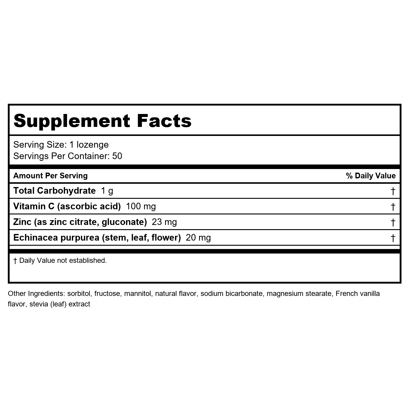 Nature's Life Zinc Lozenges 50 Count